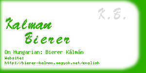 kalman bierer business card