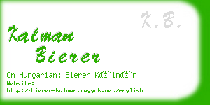 kalman bierer business card
